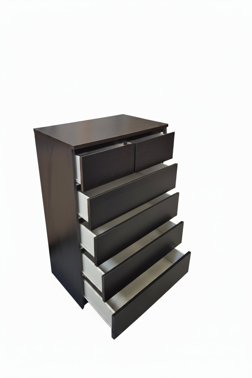 Commode Malm Ikea zwart/noir- 6 schuiven/tiroirs