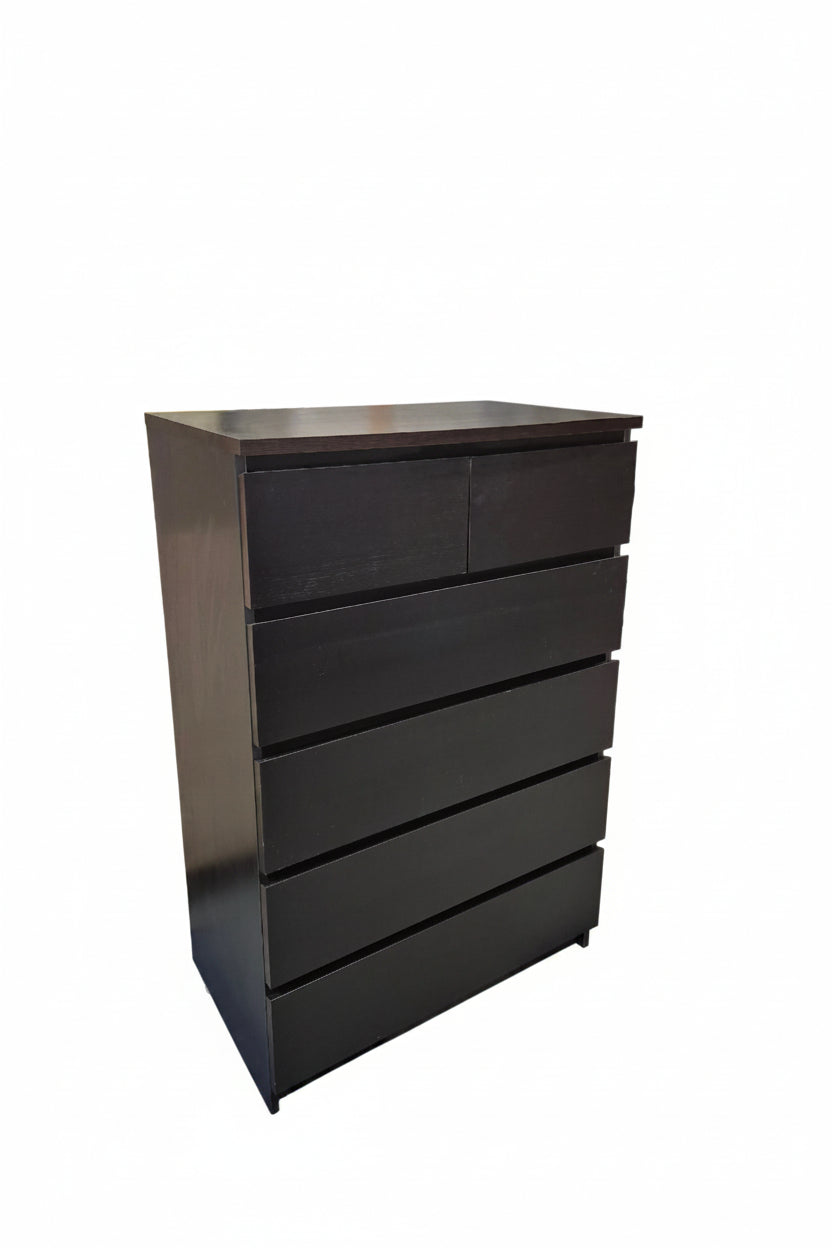 Commode Malm Ikea zwart/noir- 6 schuiven/tiroirs